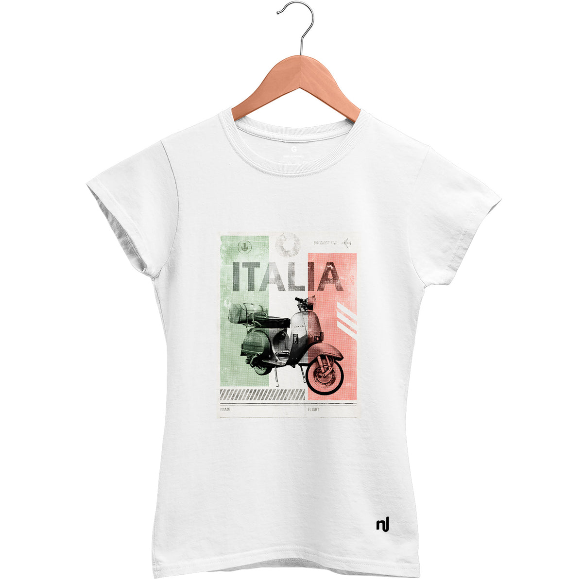 Camiseta Feminina Baby Look Itália