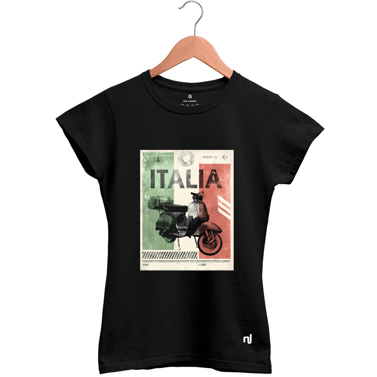 Camiseta Feminina Baby Look Itália