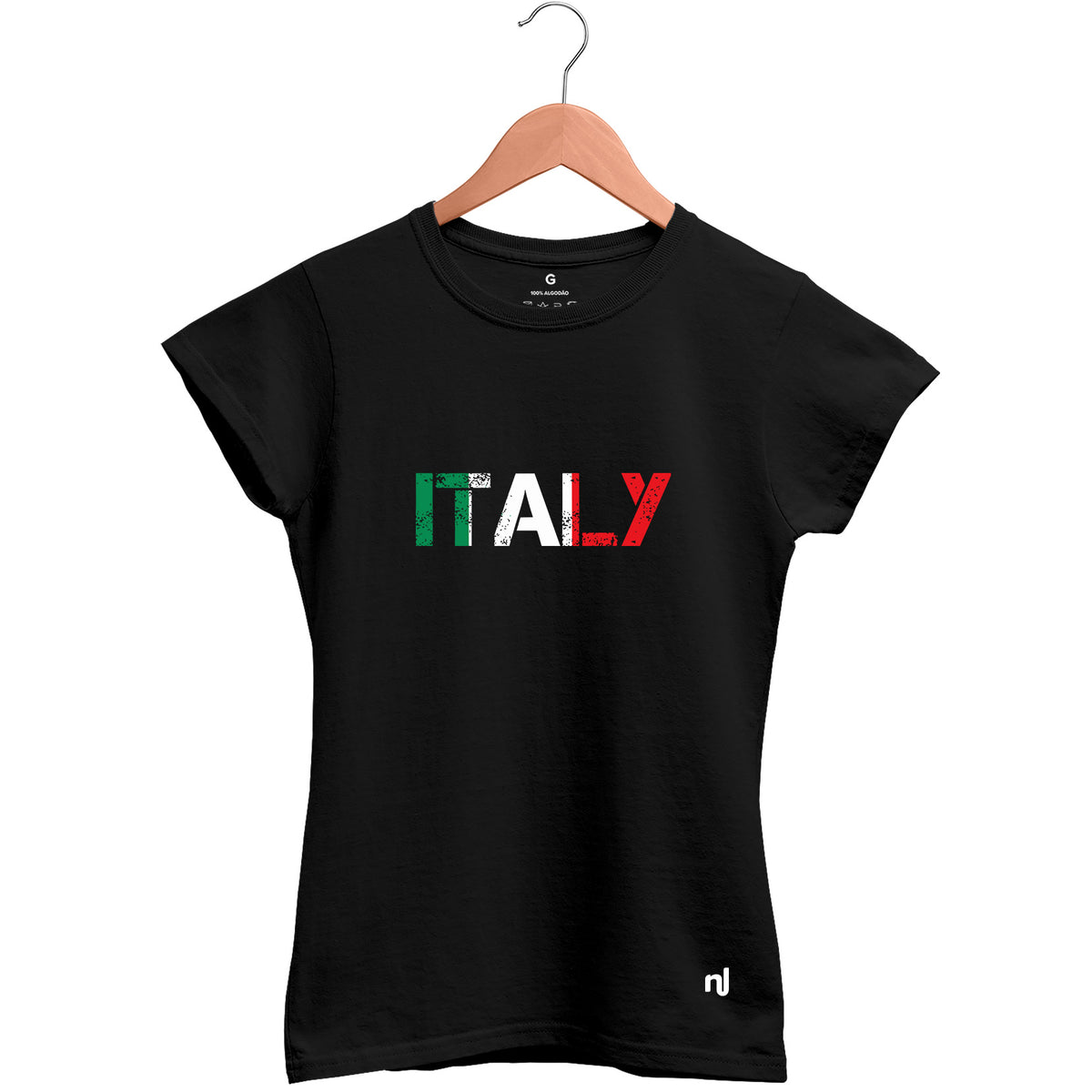 Camiseta Feminina Baby Look Italy