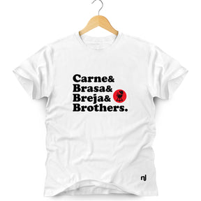 Camiseta Masculina Carne& Brasa& Breja& Brothers