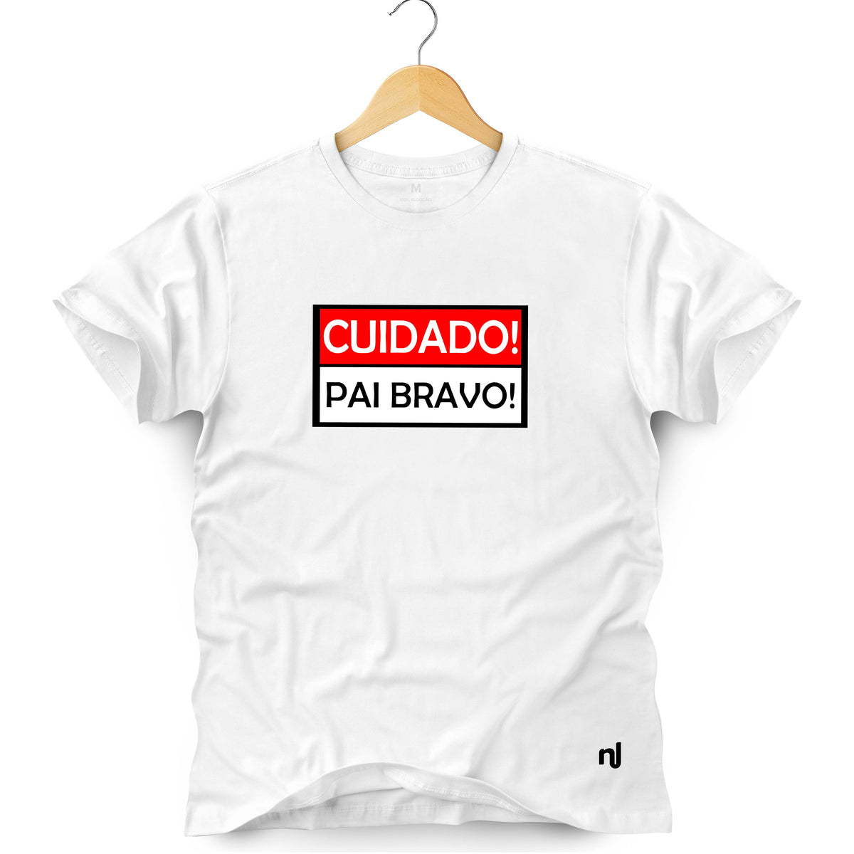 Camiseta Masculina Cuidado! Pai Bravo!