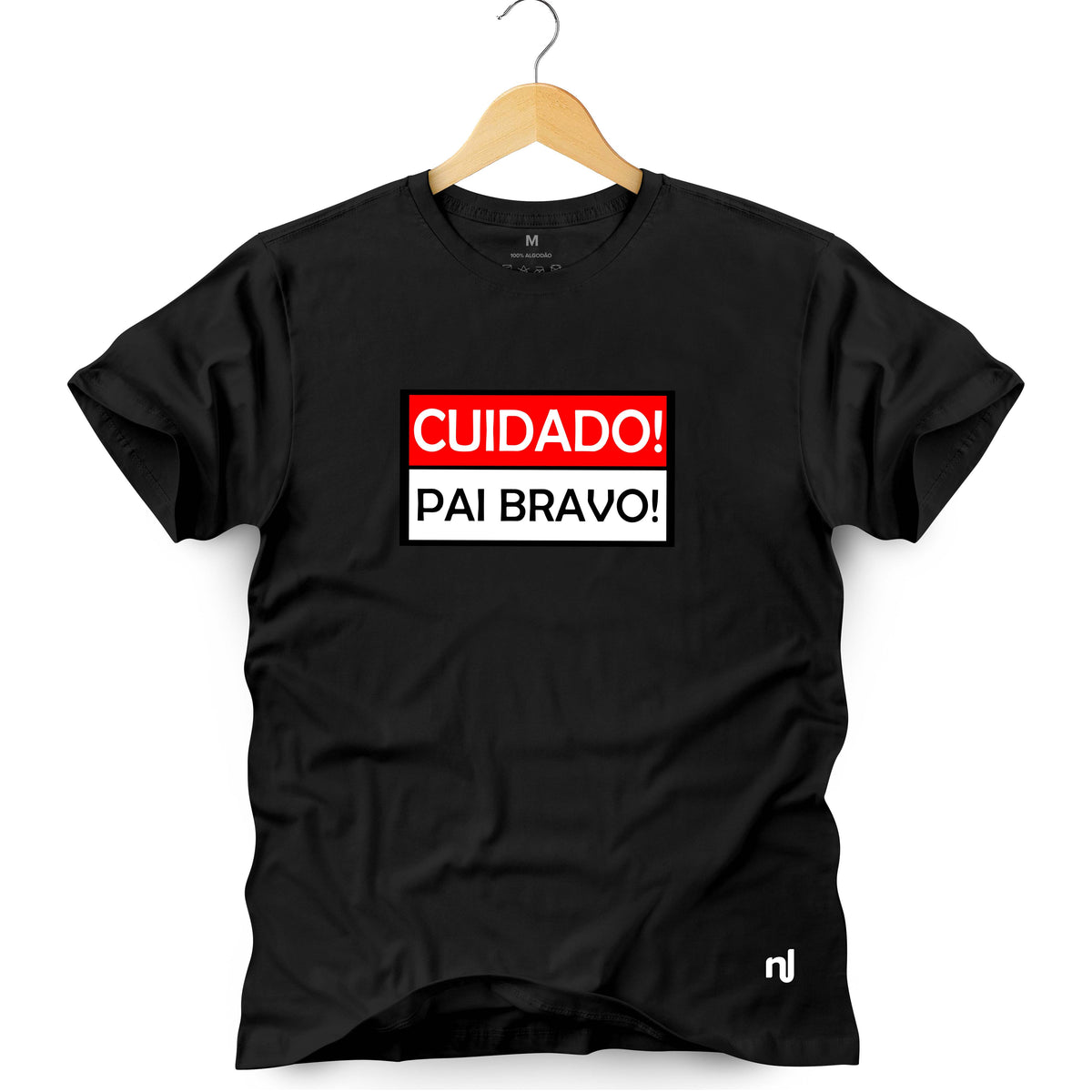 Camiseta Masculina Cuidado! Pai Bravo!