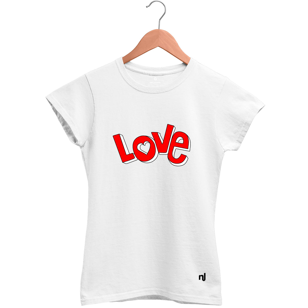 Camiseta Feminina Baby Look Love