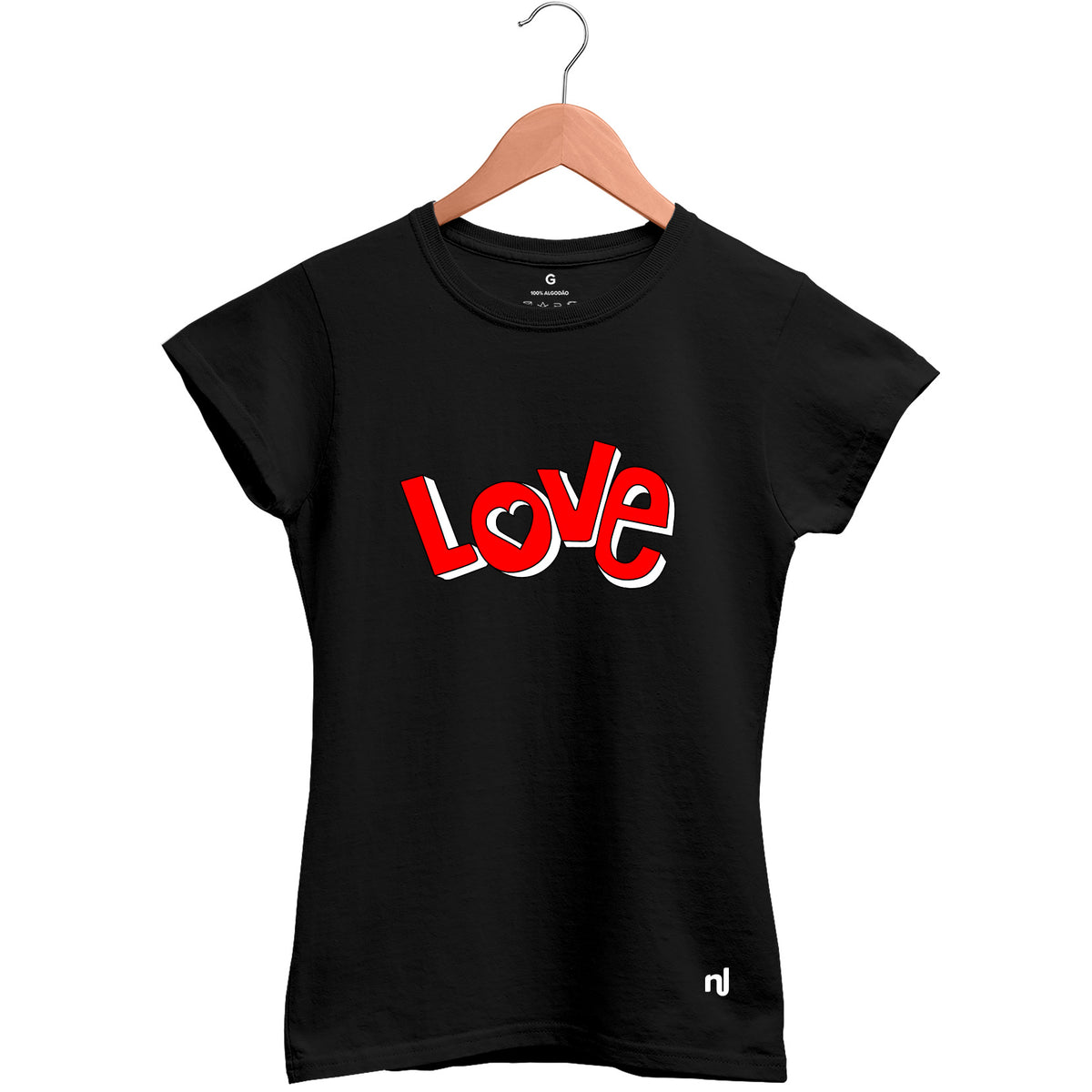 Camiseta Feminina Baby Look Love