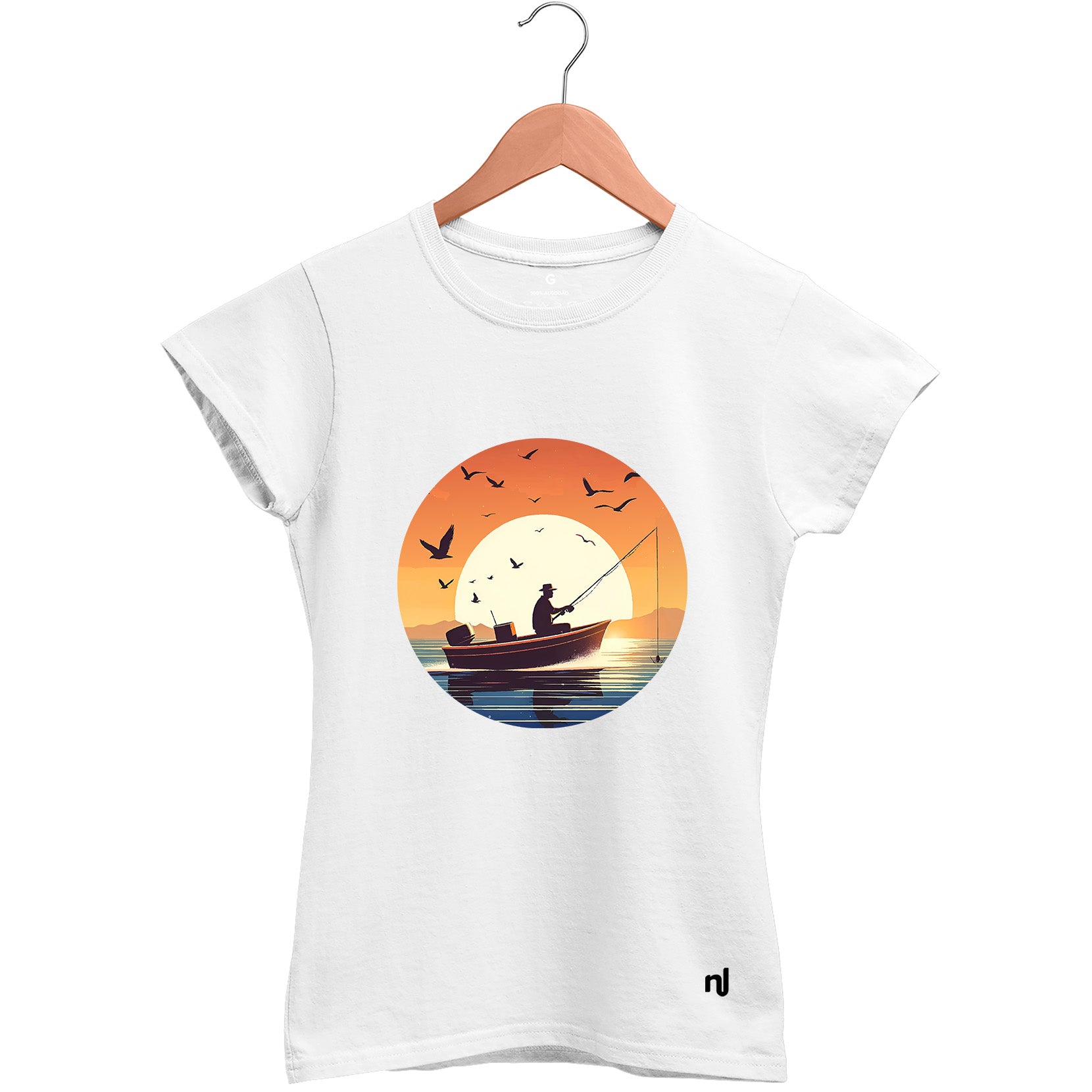 Camiseta Feminina Baby Look Pesca em Alto Mar