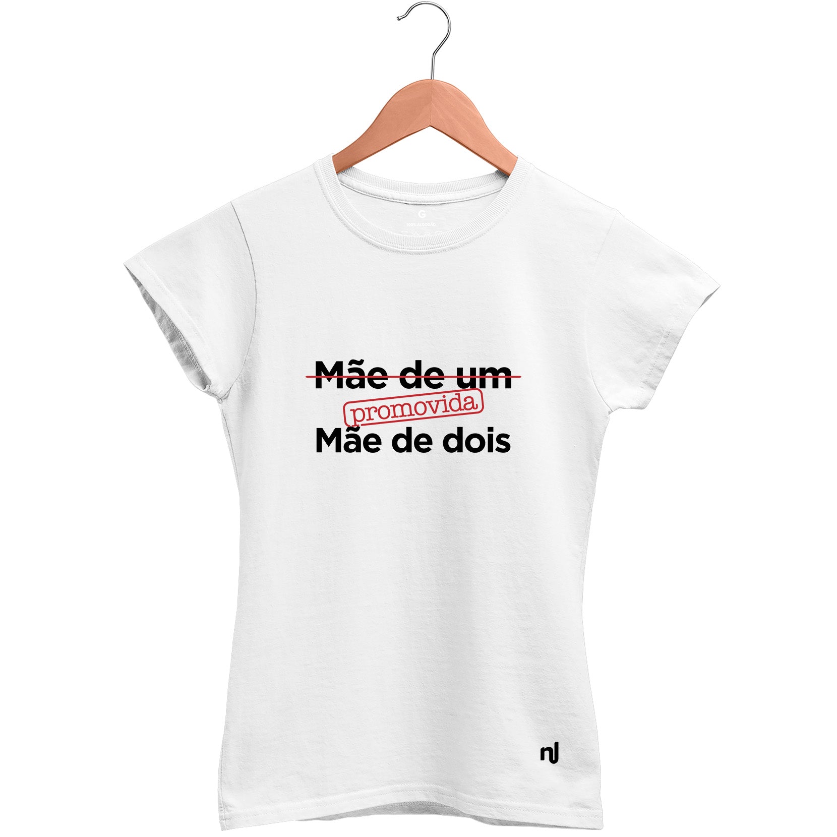 Camiseta Feminina Baby Look Promovida Mãe de Dois