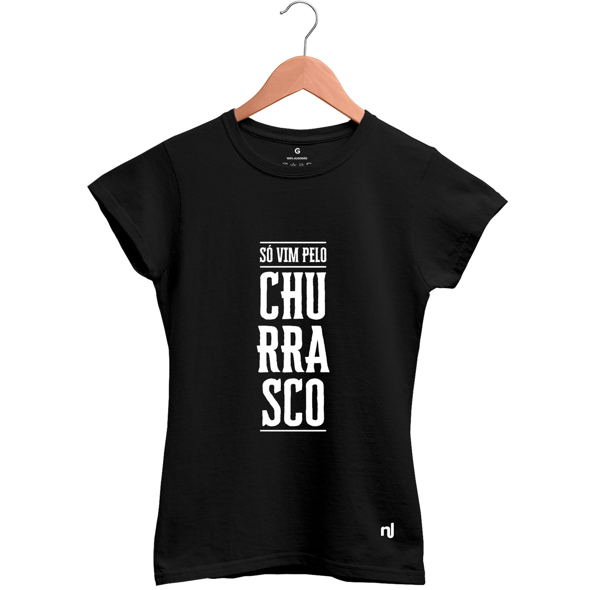 Camiseta Feminina Baby Look Só Vim Pelo Churrasco