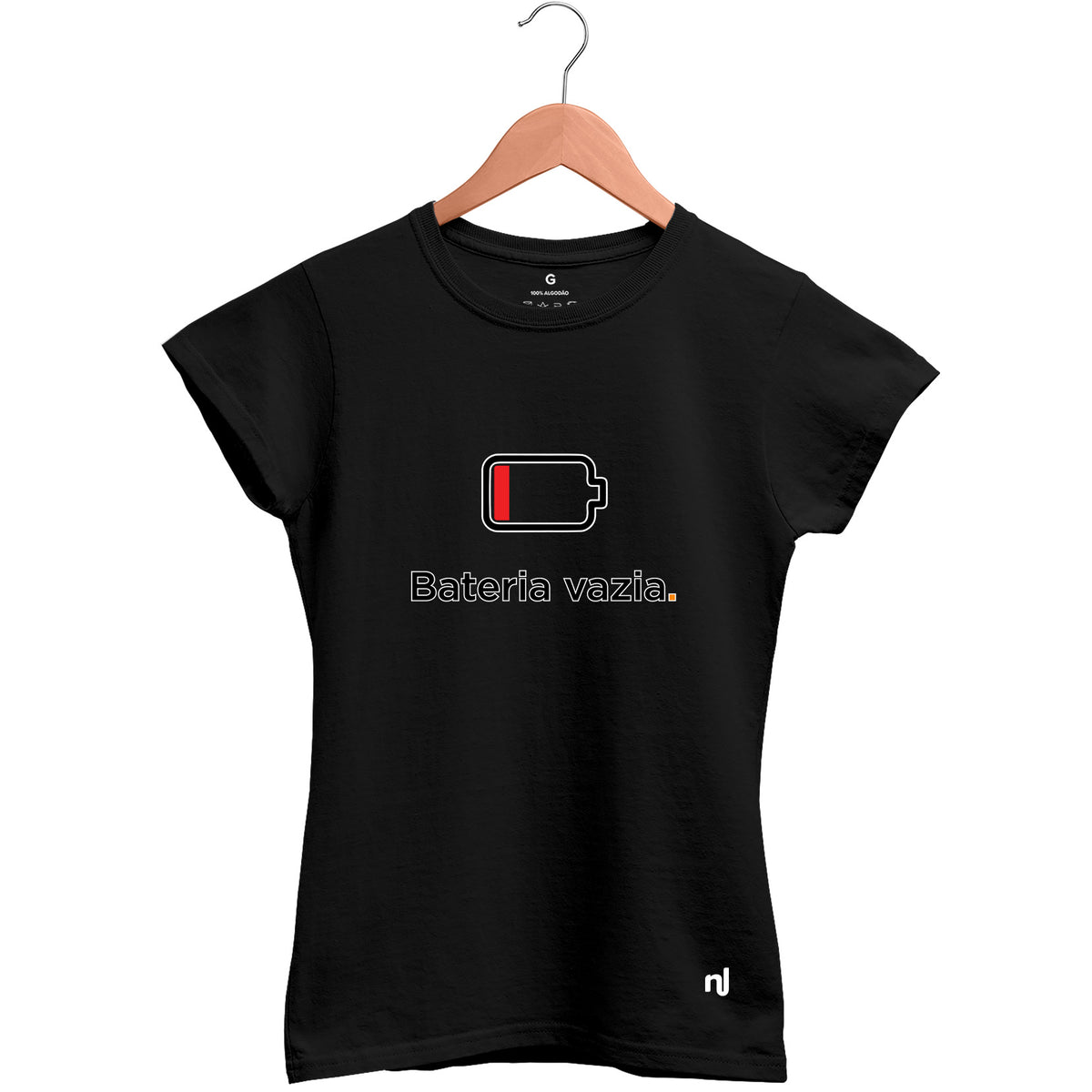 Camiseta Feminina Babylook Bateria Vazia