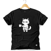 Camiseta Masculina Coffee Cat