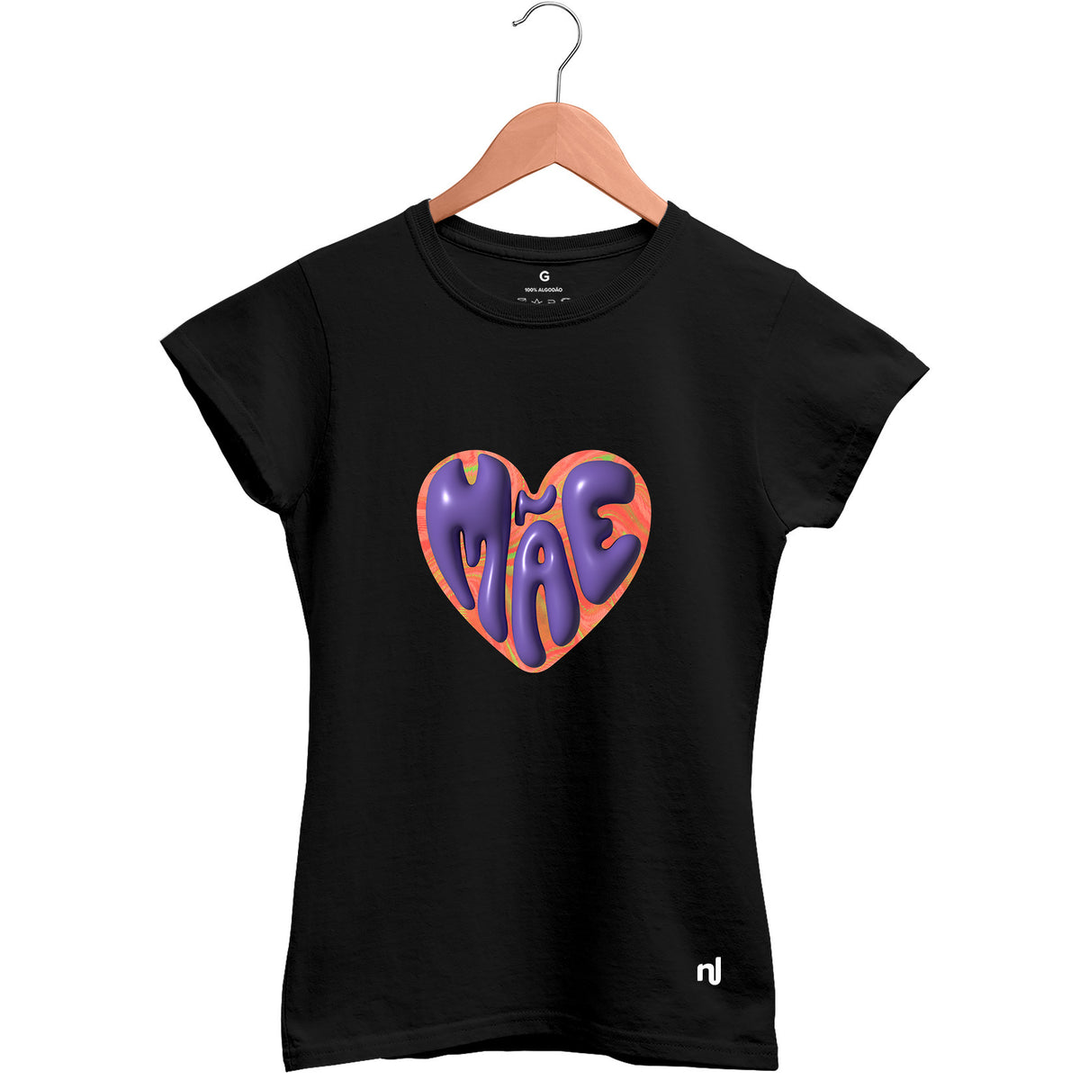 Camiseta Feminina Babylook Coração de Mãe