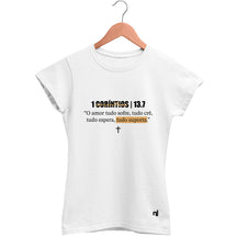 Camiseta Feminina Babylook Coríntios 13.7