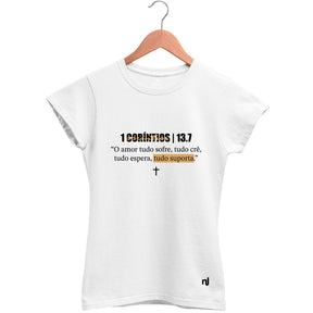 Camiseta Feminina Babylook Coríntios 13.7