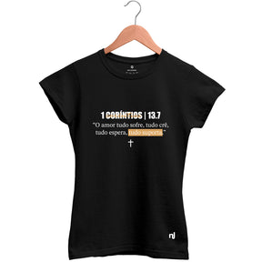 Camiseta Feminina Babylook Coríntios 13.7