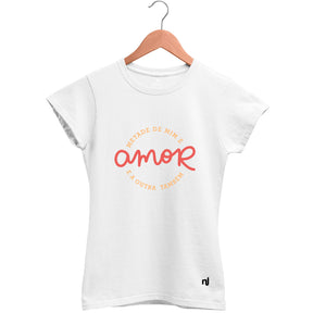 Camiseta Feminina Baby Look Metade de Mim é Amor