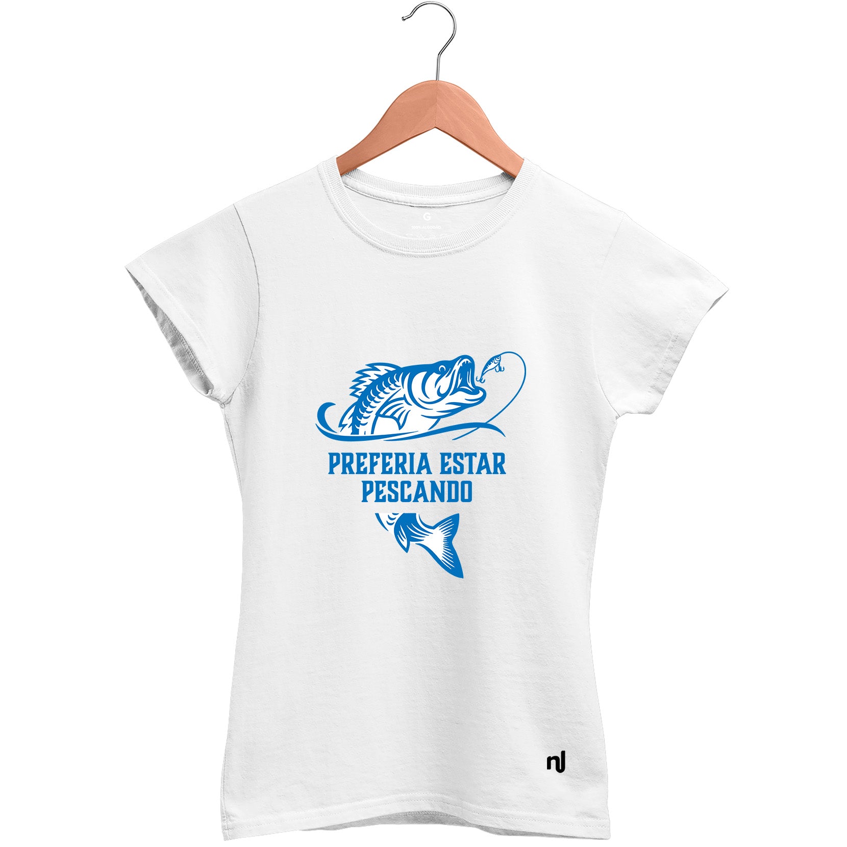 Camiseta Feminina Baby Look Preferia Estar Pescando