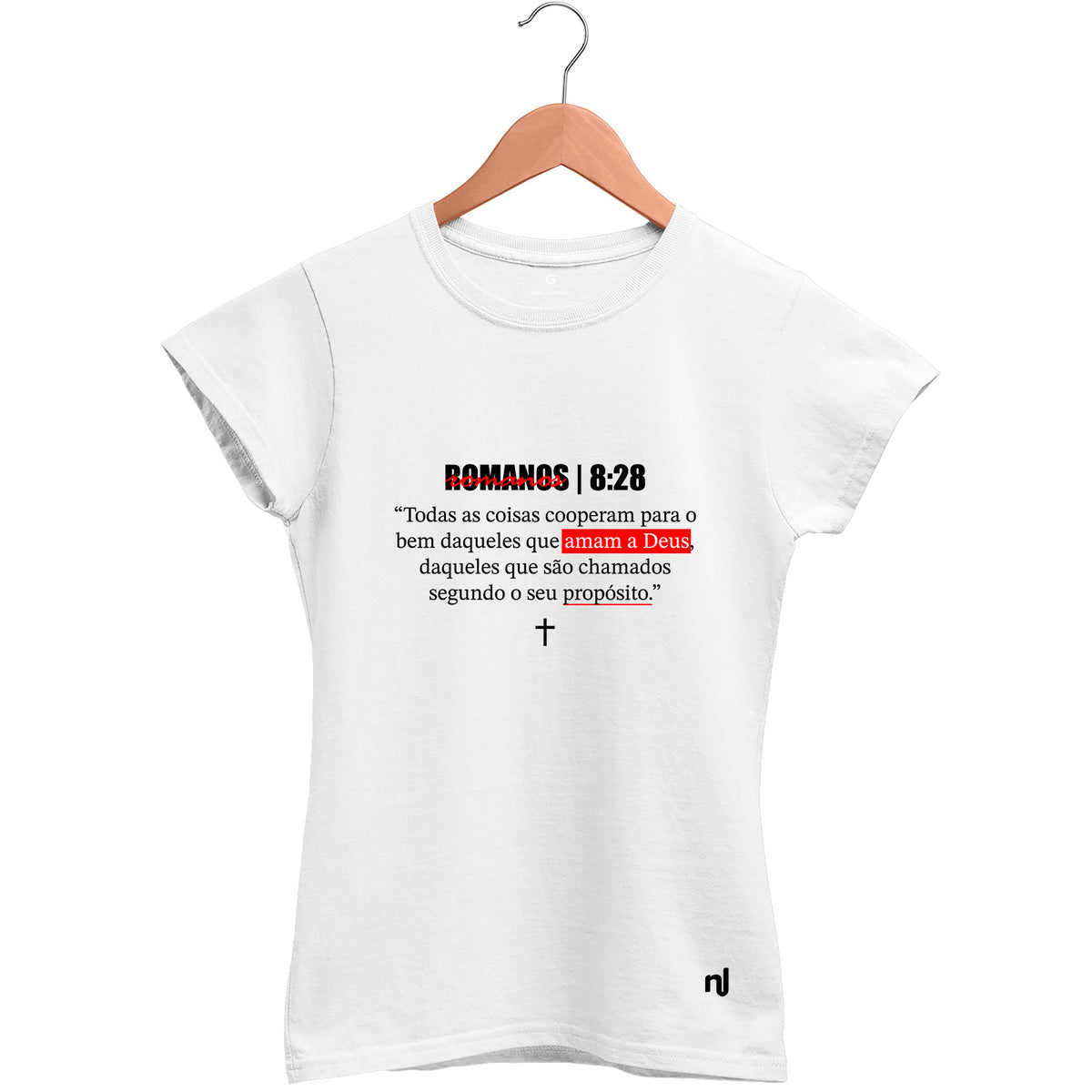 Camiseta Feminina Babylook Romanos 8:28