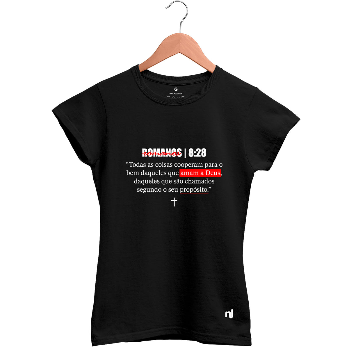 Camiseta Feminina Babylook Romanos 8:28